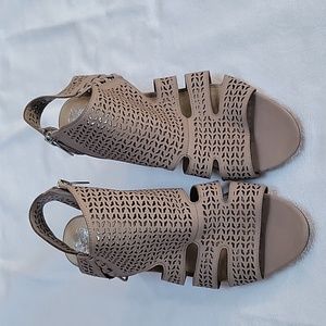 Tan size 9.5 Vince Camuto open toe sandals.